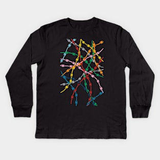 Trapped on Black Kids Long Sleeve T-Shirt